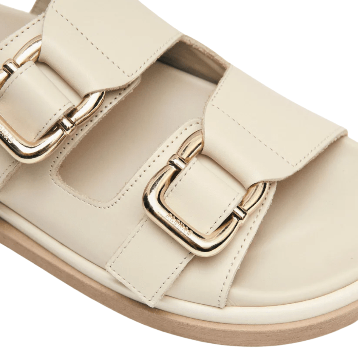 Alohas Women's Harper Leather Sandals in Cream - Getoutside Shoes