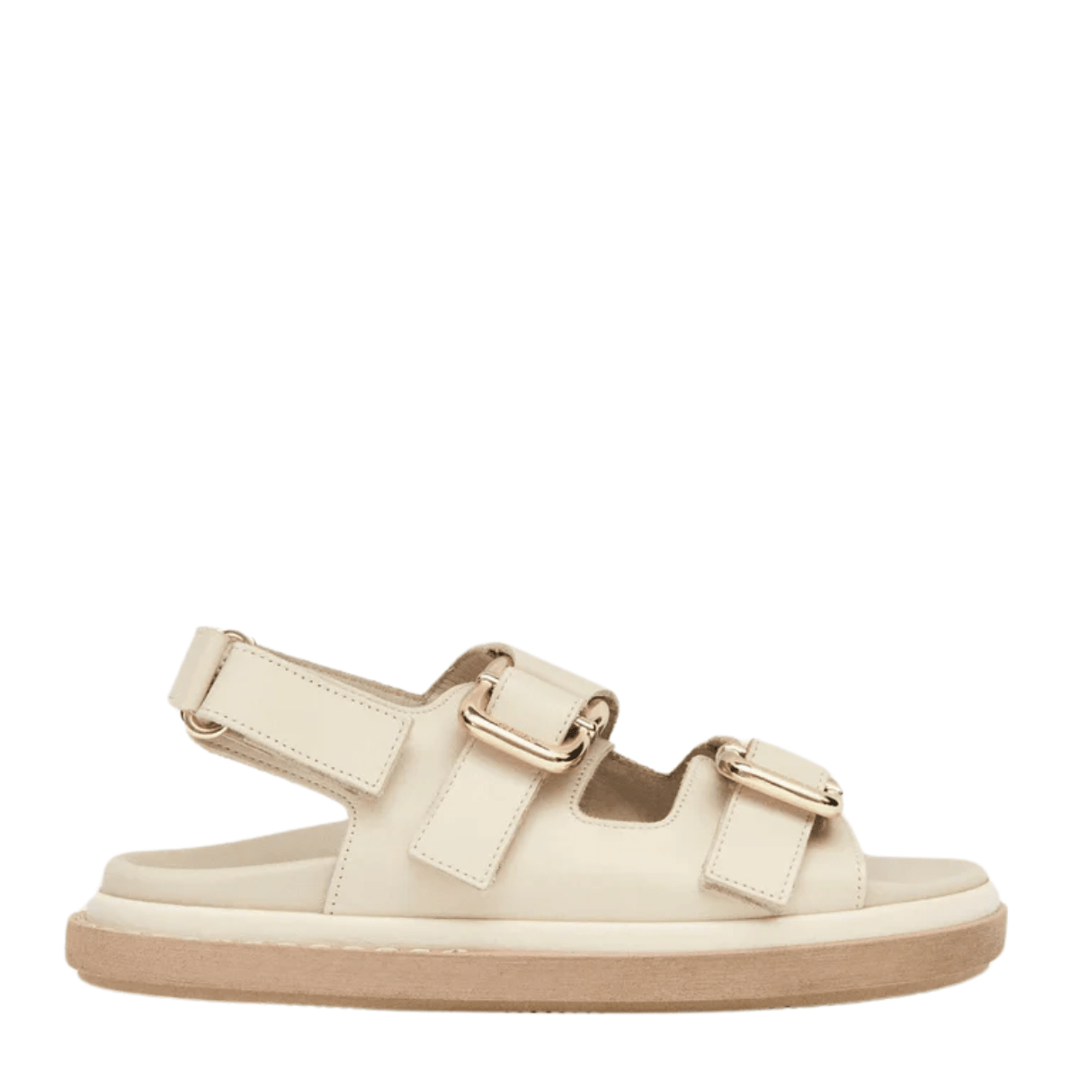 Alohas Women's Harper Leather Sandals in Cream - Getoutside Shoes