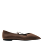 Alohas Women's Sway Leather Ballet Flats in Chestnut Brown - Getoutside Shoes