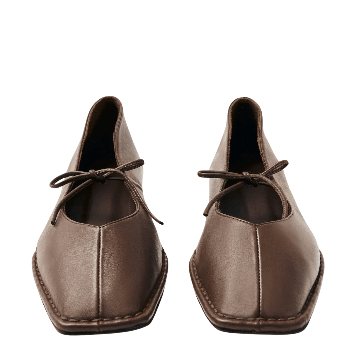 Alohas Women's Sway Leather Ballet Flats in Chestnut Brown - Getoutside Shoes