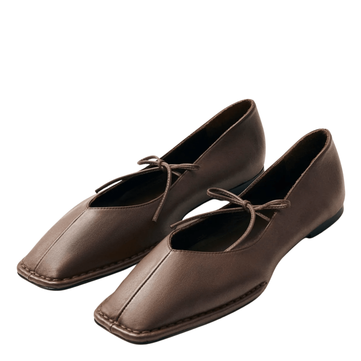 Alohas Women's Sway Leather Ballet Flats in Chestnut Brown - Getoutside Shoes