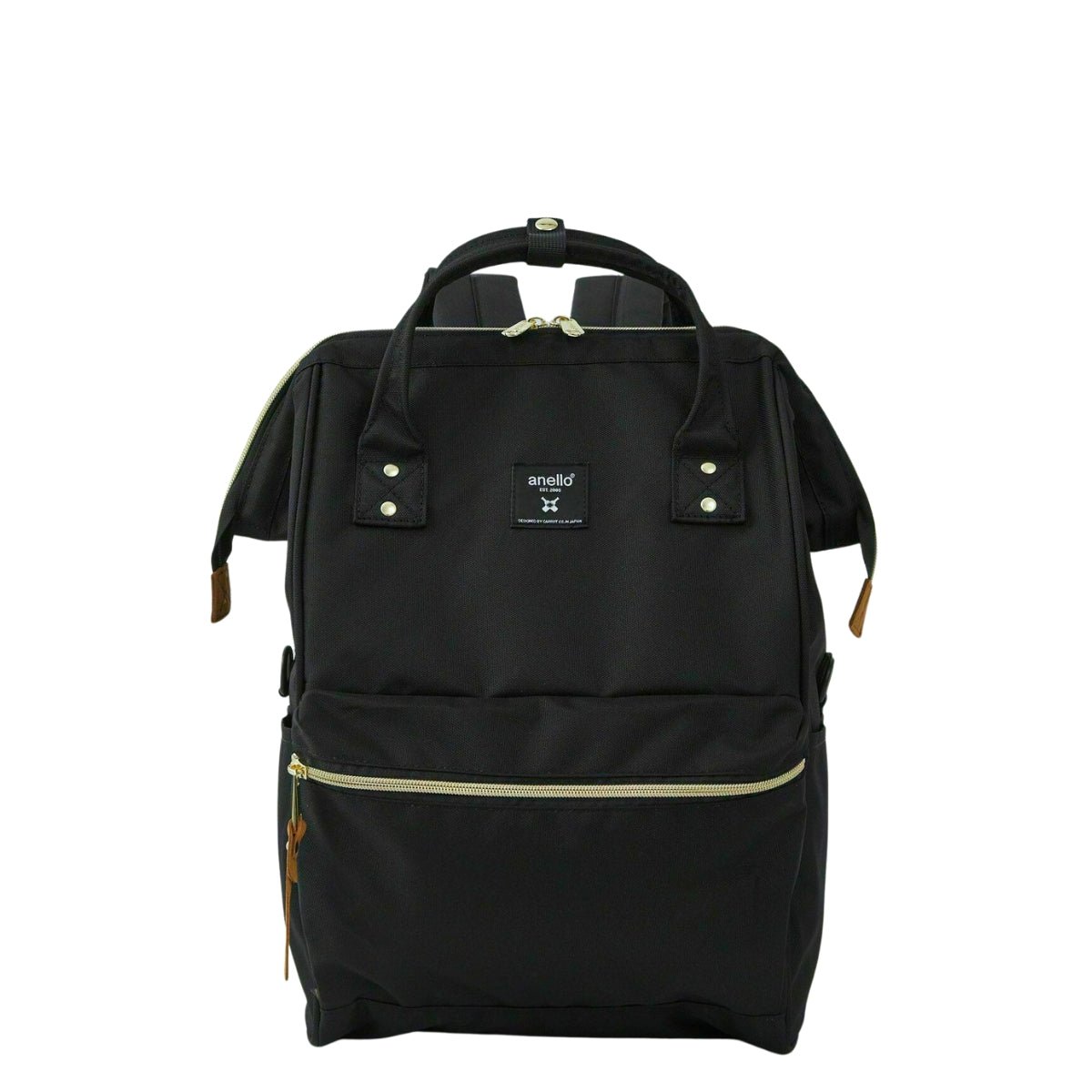 anello mini backpack size Japan Unisex SMALL BLACK Rucksack Waterproof Canvas Campus Bag, (H 32 x W 23 x D 14cm) Fashion Base Anello Small Backpack Anello