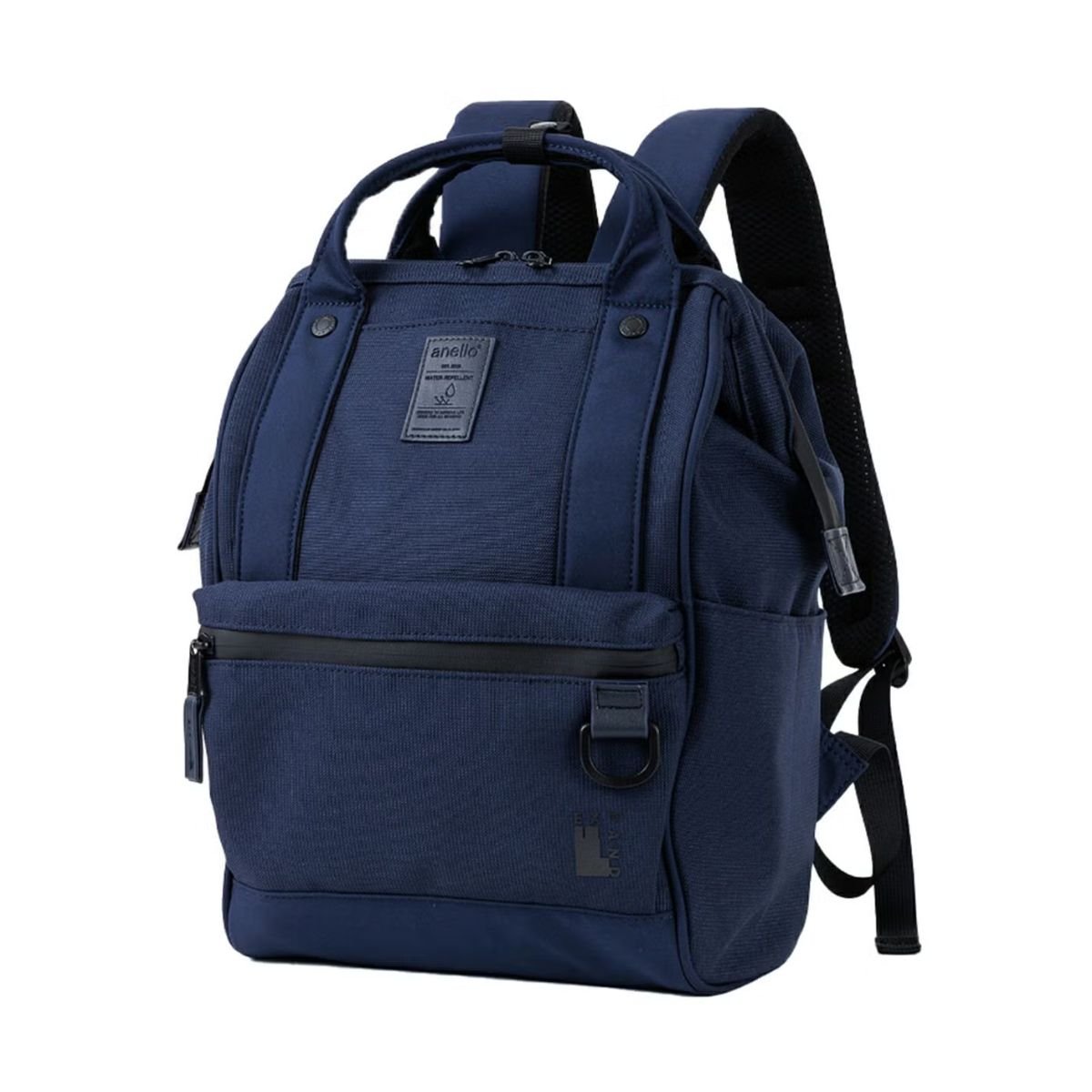 anello leather backpack navy blue Re:Retro Clasp Regular Te Koop Signature backpack model with hinge clasp opening Anello small backpack - Gem