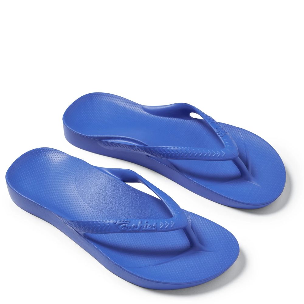 Archies Women's Arch Support Flip Flops in Royal Blue