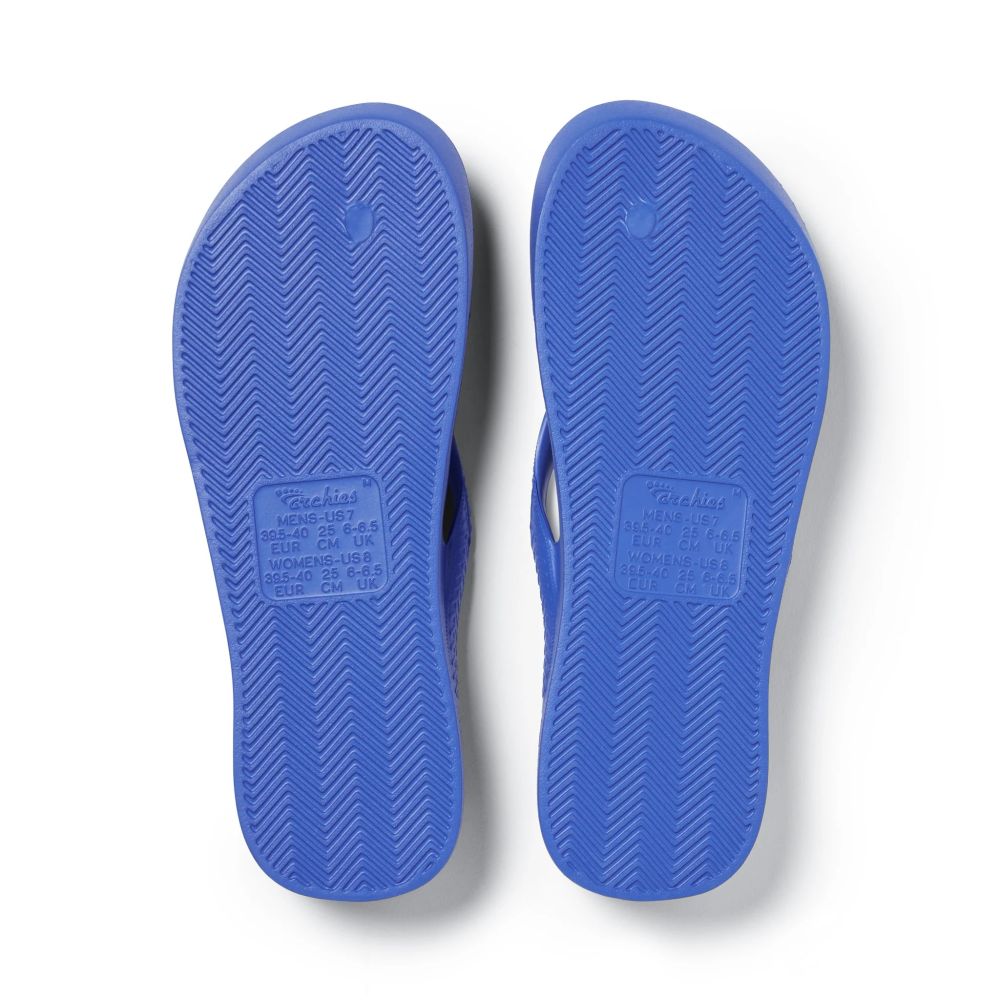 Archies Women's Arch Support Flip Flops in Royal Blue