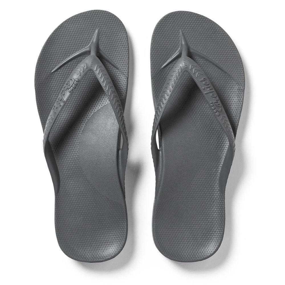 Archies Women's Arch Support Flip Flops in Charcoal