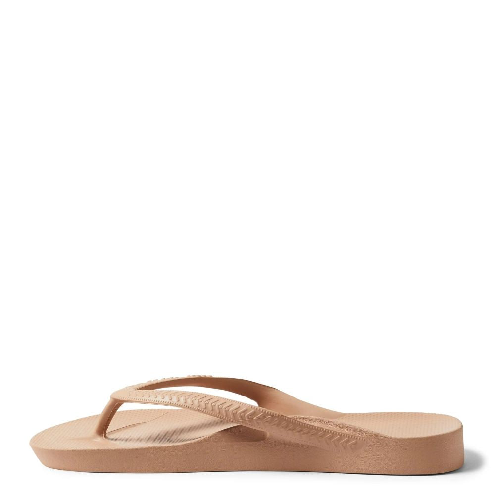Archies Women's Arch Support Flip Flops in Tan