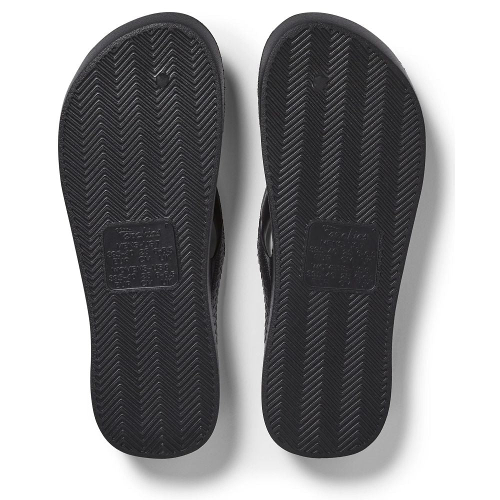 Archies Arch Support Flip Flops in Black - Getoutside Shoes