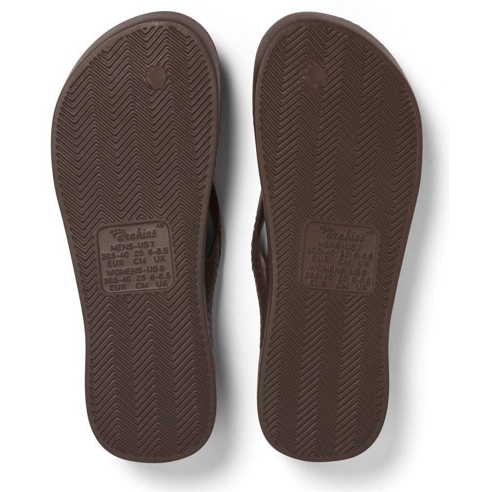 Archies Arch Support Flip Flops in Brown - Getoutside Shoes