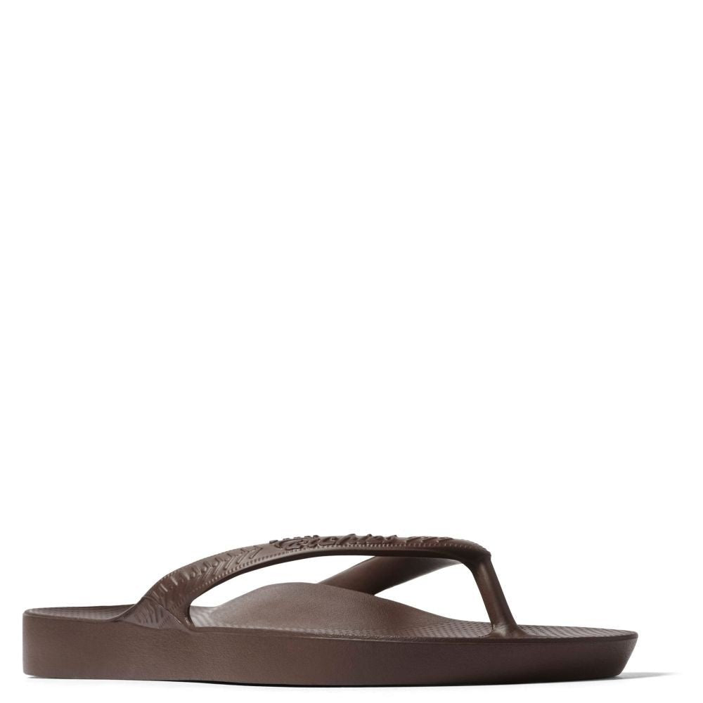 Archies Arch Support Flip Flops in Brown - Getoutside Shoes