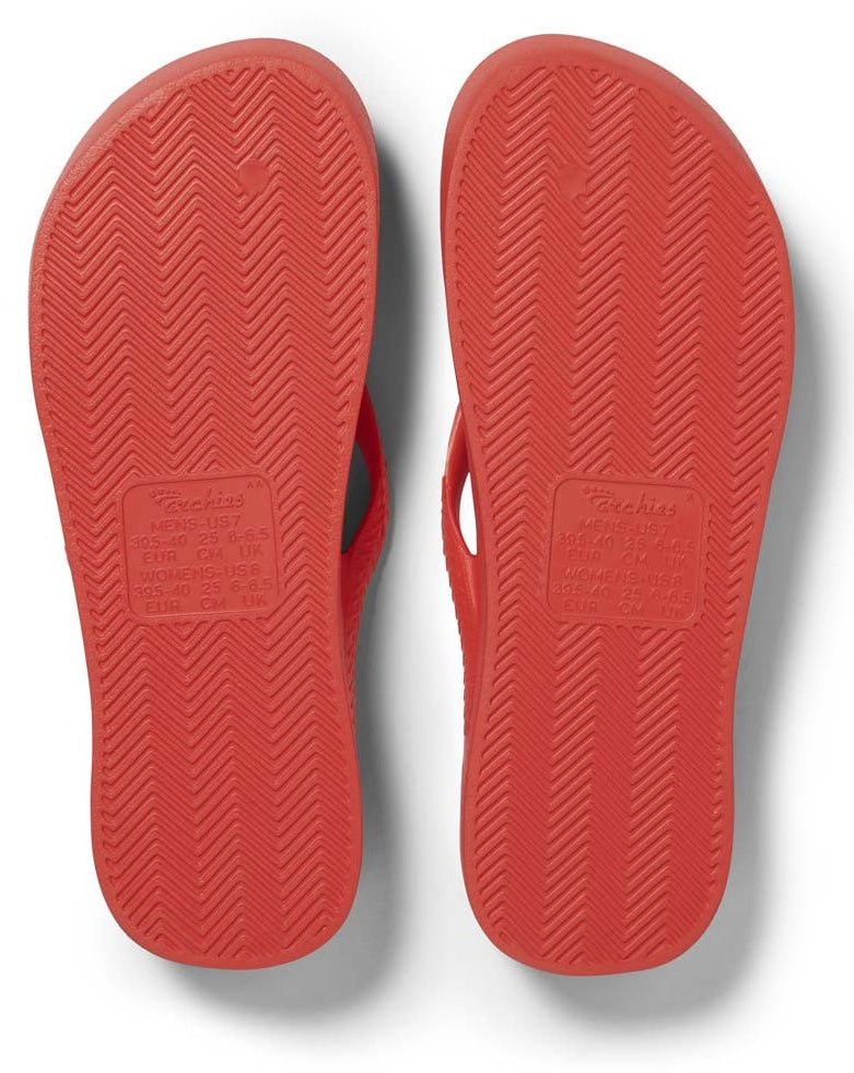 Archies Arch Support Flip Flops in Coral - Getoutside Shoes
