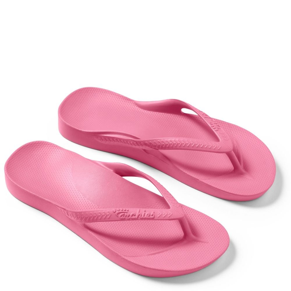 Archies Arch Support Flip Flops in Hot Pink - Getoutside Shoes