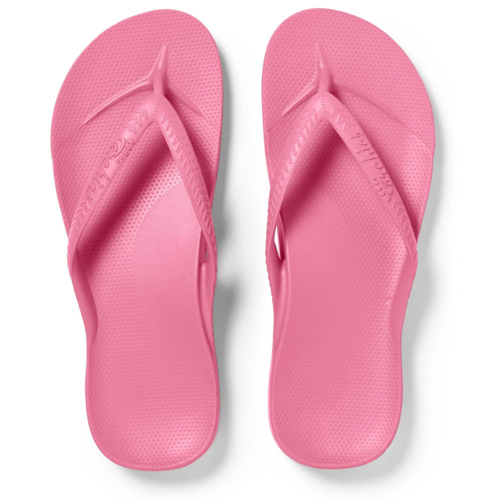 Archies Arch Support Flip Flops in Hot Pink - Getoutside Shoes