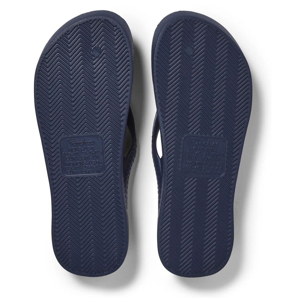 Archies Arch Support Flip Flops in Navy - Getoutside Shoes