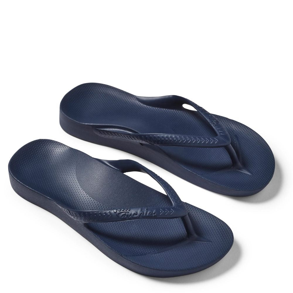 Archies Arch Support Flip Flops in Navy - Getoutside Shoes