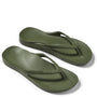 Archies Arch Support Flip Flops in Olive - Getoutside Shoes