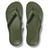 Archies Arch Support Flip Flops in Olive - Getoutside Shoes