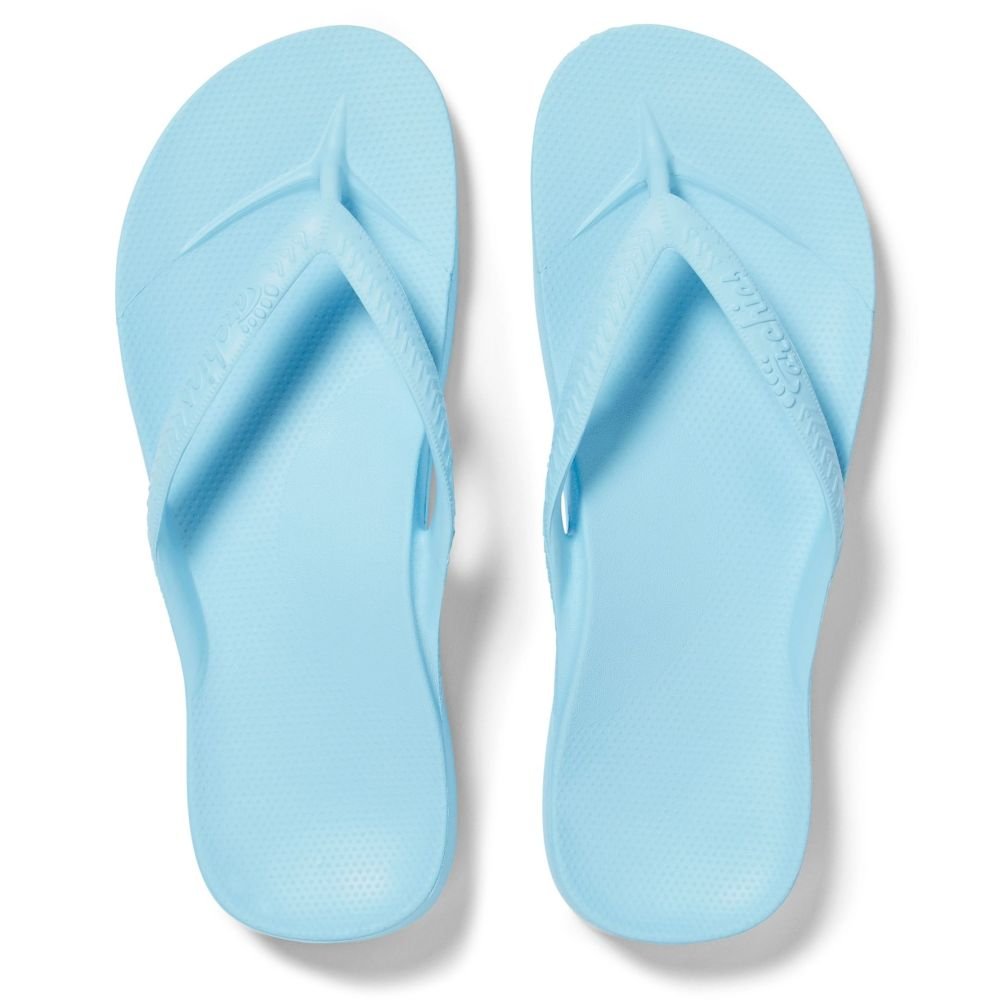 Archies Arch Support Flip Flops in Sky Blue - Getoutside Shoes
