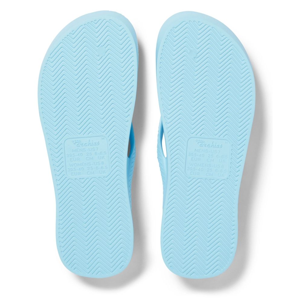 Archies Arch Support Flip Flops in Sky Blue - Getoutside Shoes