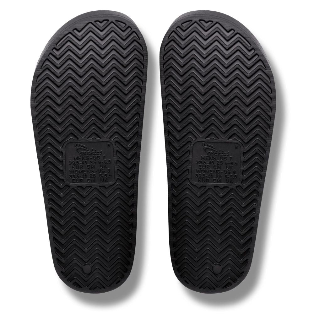 Archies Arch Support Slides in Black - Getoutside Shoes