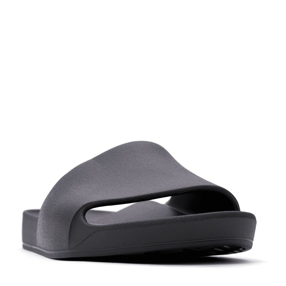 Archies Arch Support Slides in Black - Getoutside Shoes