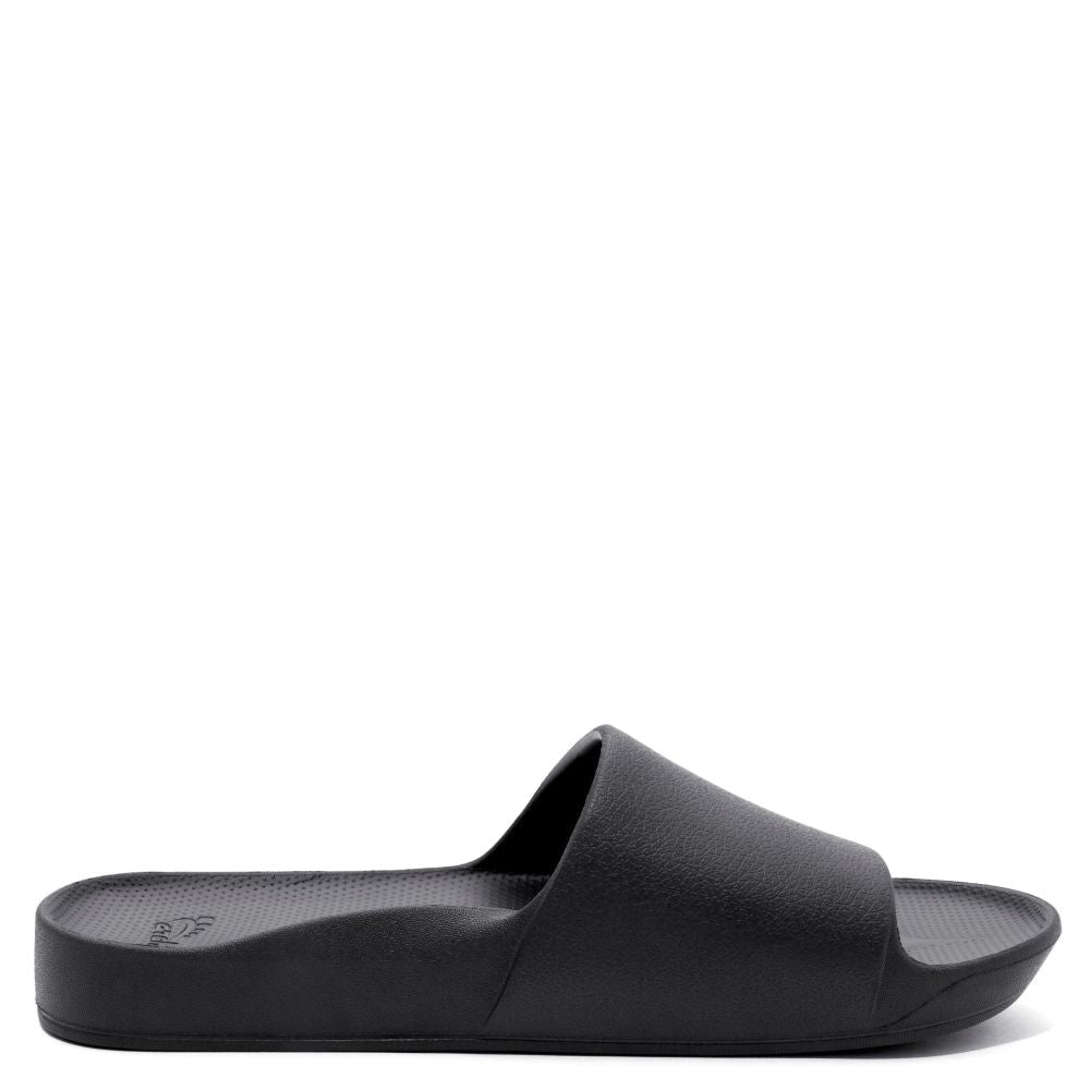 Archies Arch Support Slides in Black - Getoutside Shoes
