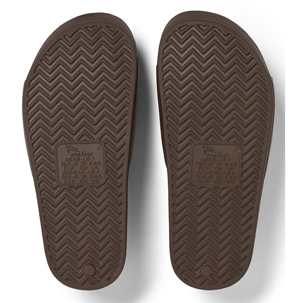 Archies Arch Support Slides in Brown - Getoutside Shoes