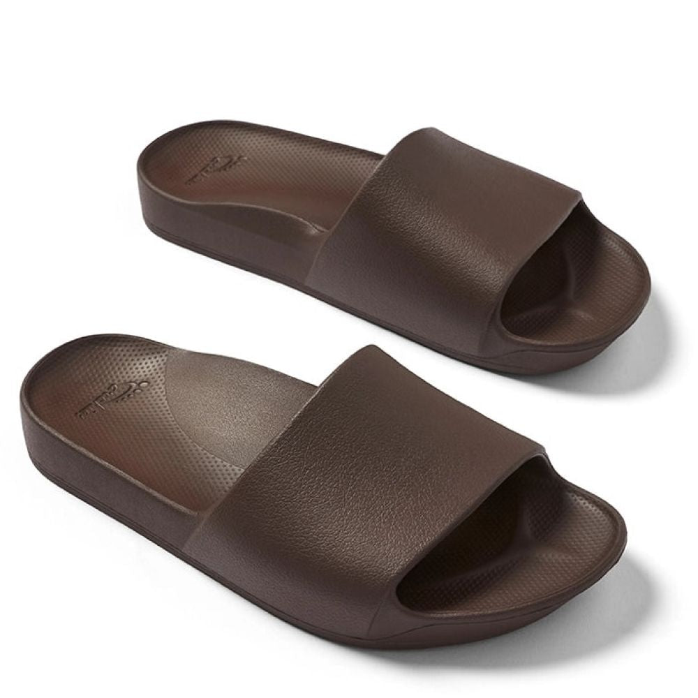 Archies Arch Support Slides in Brown - Getoutside Shoes
