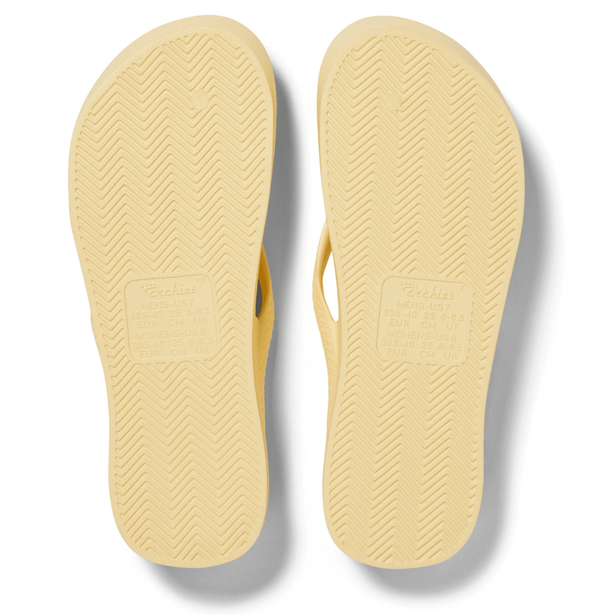 Archies Women's Arch Support Flip Flops in Lemon - Getoutside Shoes