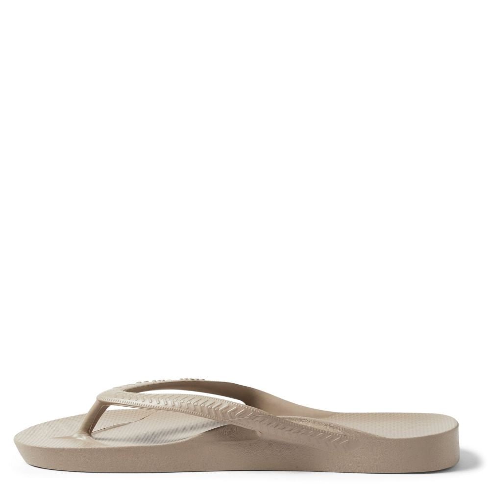 Archies Women's Arch Support Flip Flops in Taupe - Getoutside Shoes