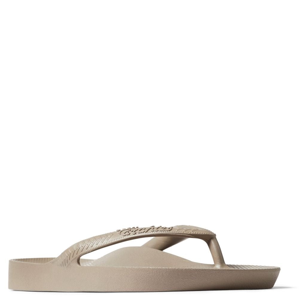 Archies Women's Arch Support Flip Flops in Taupe - Getoutside Shoes