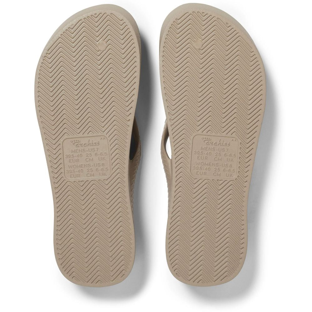 Archies Women's Arch Support Flip Flops in Taupe - Getoutside Shoes