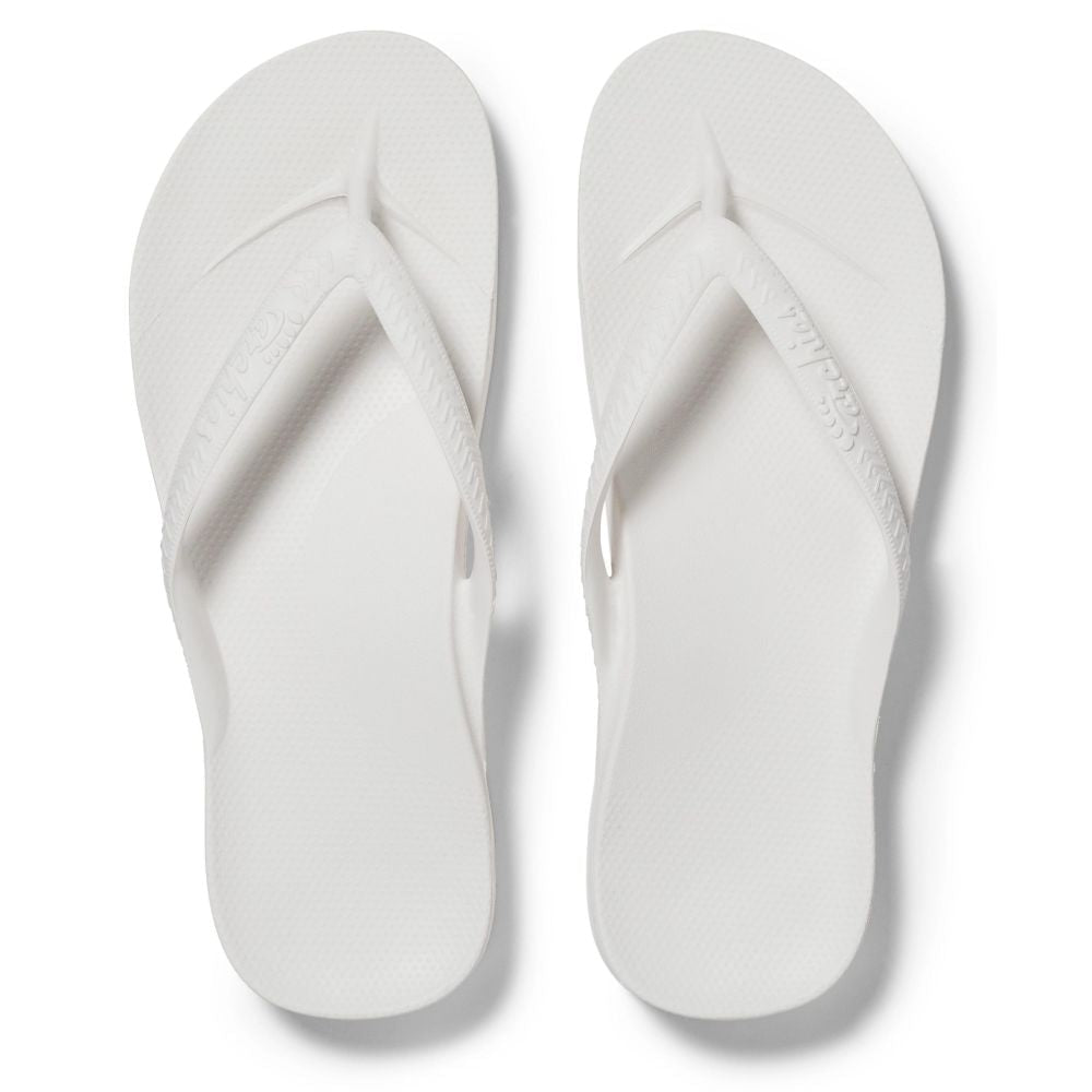 Archies Women's Arch Support Flip Flops in White - Getoutside Shoes