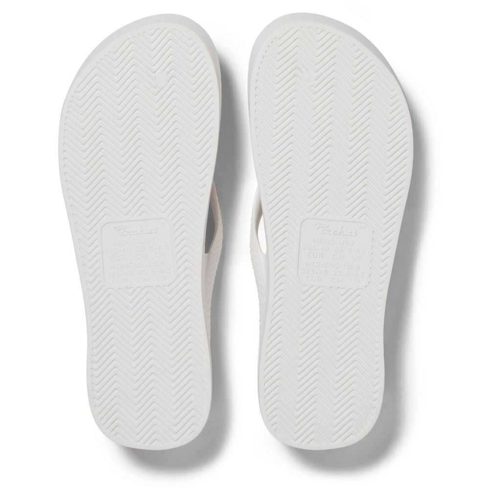 Archies Women's Arch Support Flip Flops in White - Getoutside Shoes