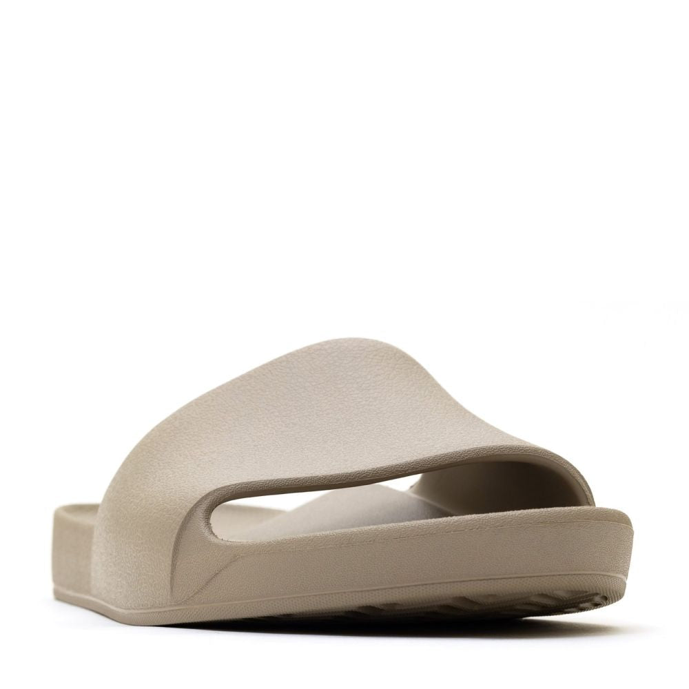 Archies Women's Arch Support Slides in Taupe - Getoutside Shoes