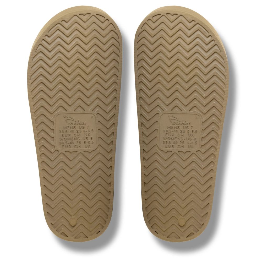 Archies Women's Arch Support Slides in Taupe - Getoutside Shoes