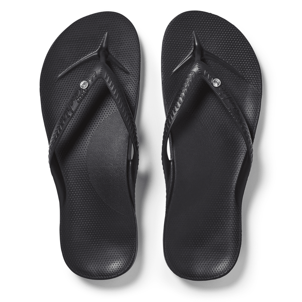 Archies Women's Crystal Arch Support Flip Flops in Black - Getoutside Shoes