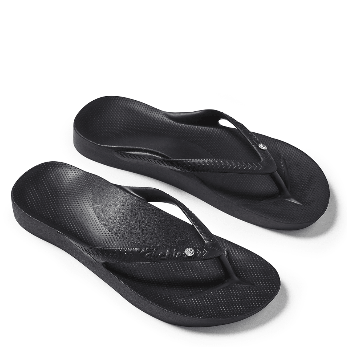Archies Women's Crystal Arch Support Flip Flops in Black - Getoutside Shoes