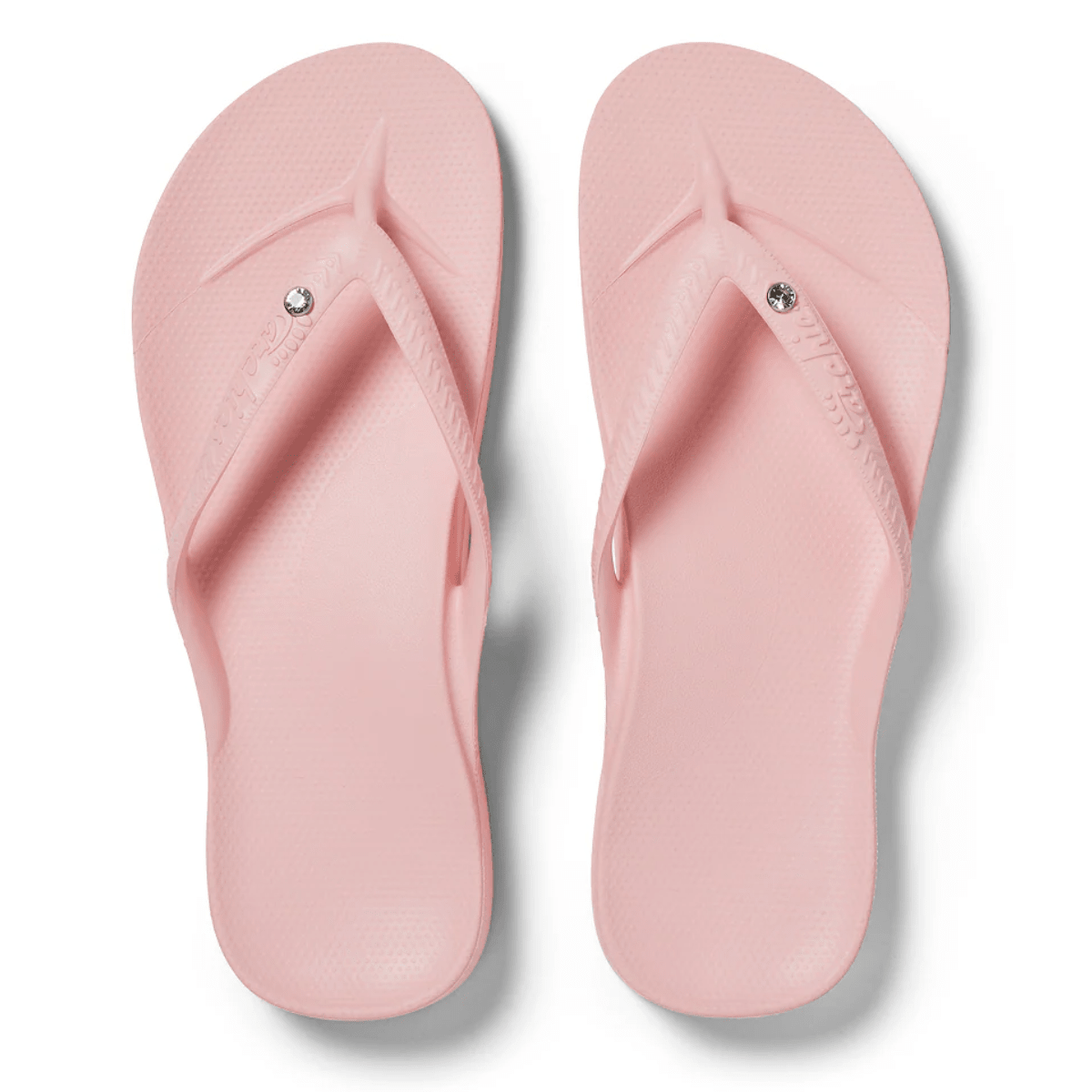 Archies Women's Crystal Arch Support Flip Flops in Pink - Getoutside Shoes