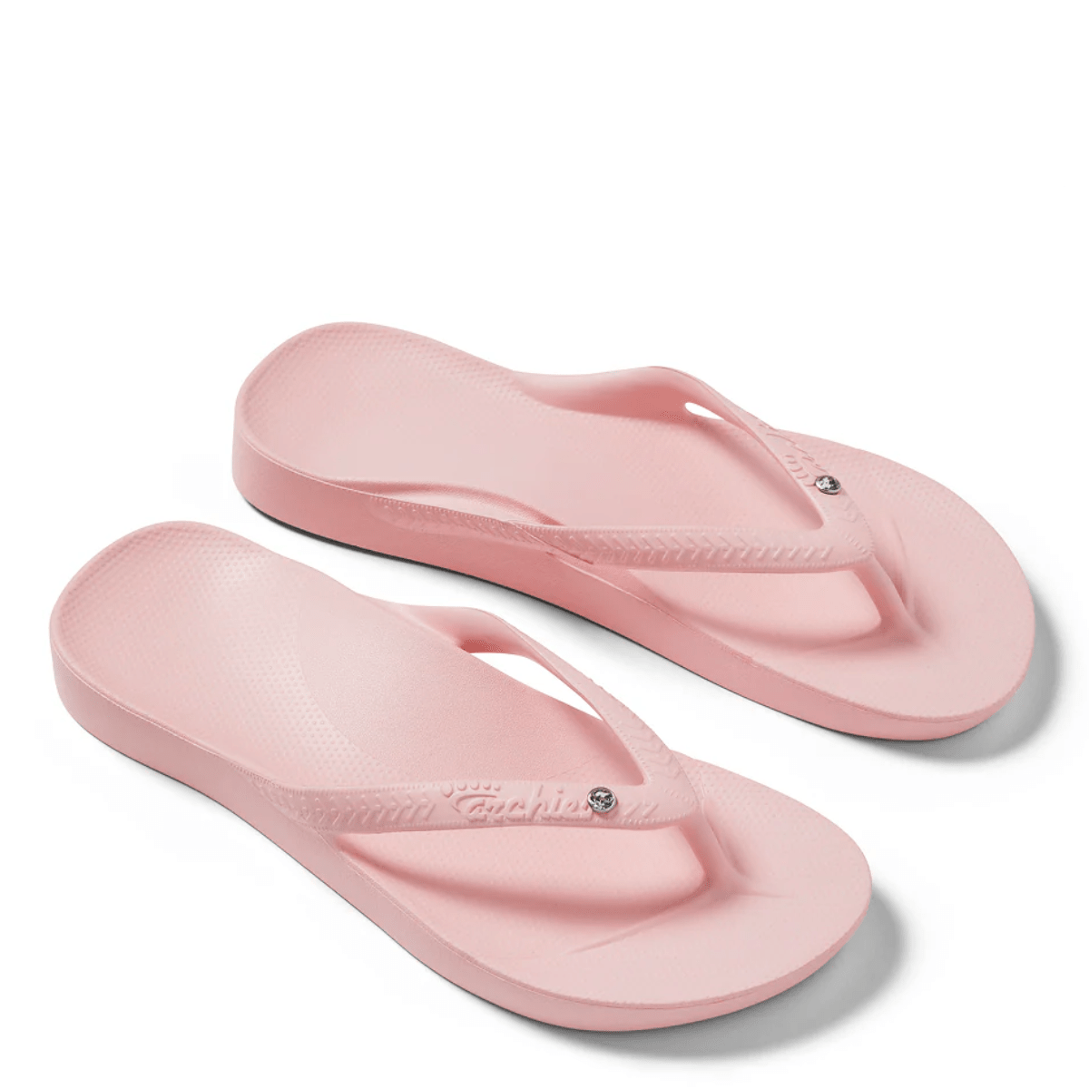 Archies Women's Crystal Arch Support Flip Flops in Pink - Getoutside Shoes