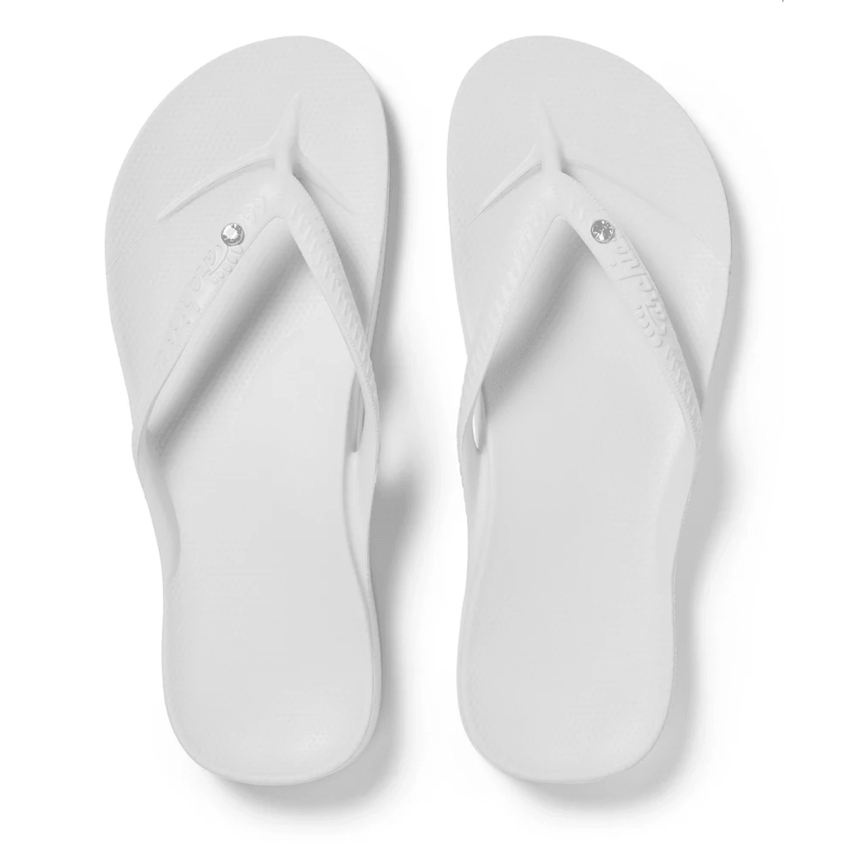 Archies Women's Crystal Arch Support Flip Flops in White - Getoutside Shoes