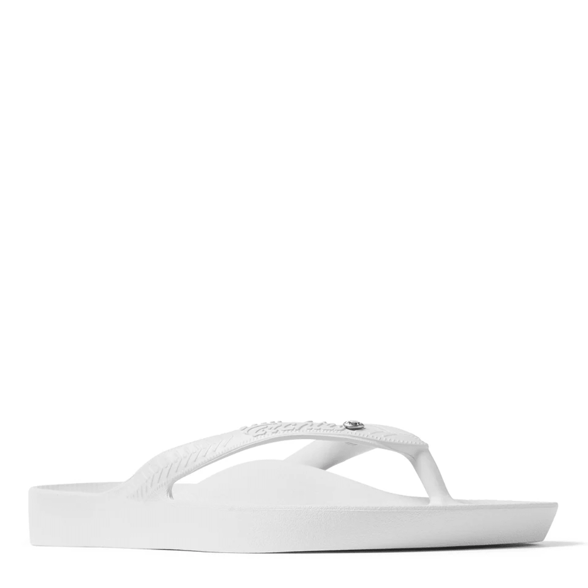 Archies Women's Crystal Arch Support Flip Flops in White - Getoutside Shoes