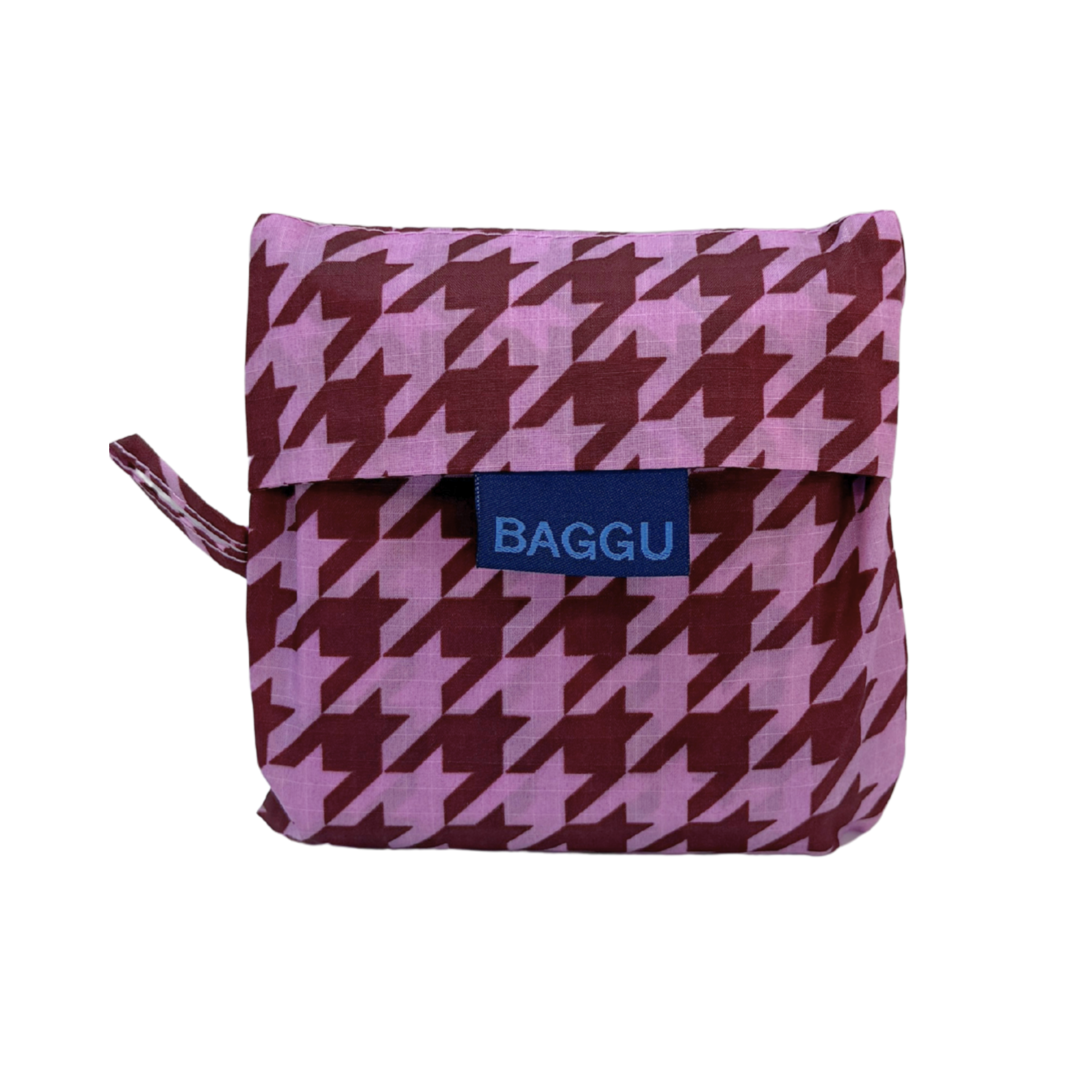 Baggu Standard Bag in Brown Pink Houndstooth