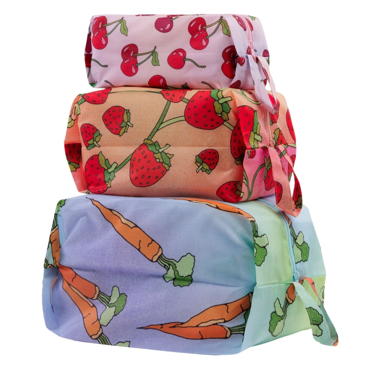 Baggu 3D Zip Set in Carrots & Berries - Getoutside Shoes