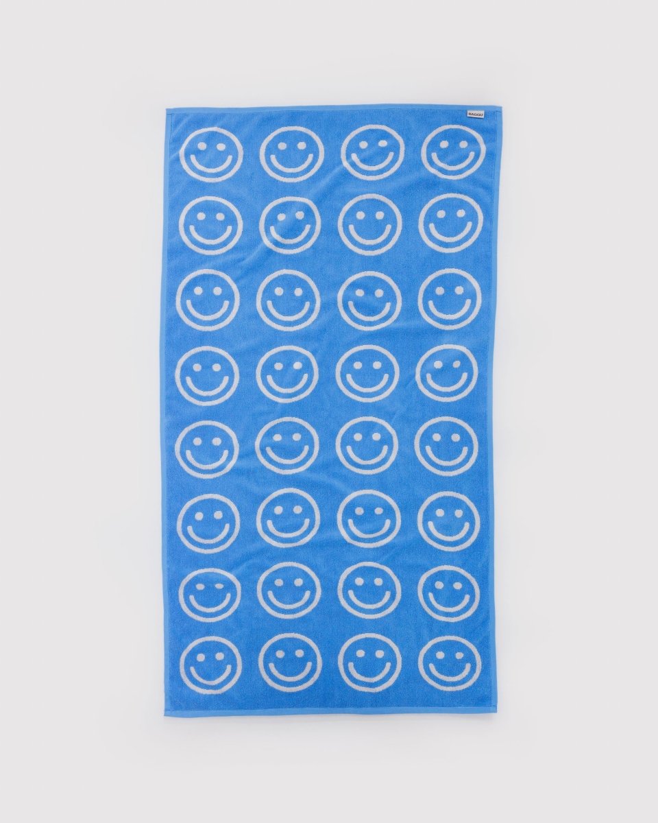Baggu Bath Towel in Sky Blue Happy - Getoutside Shoes