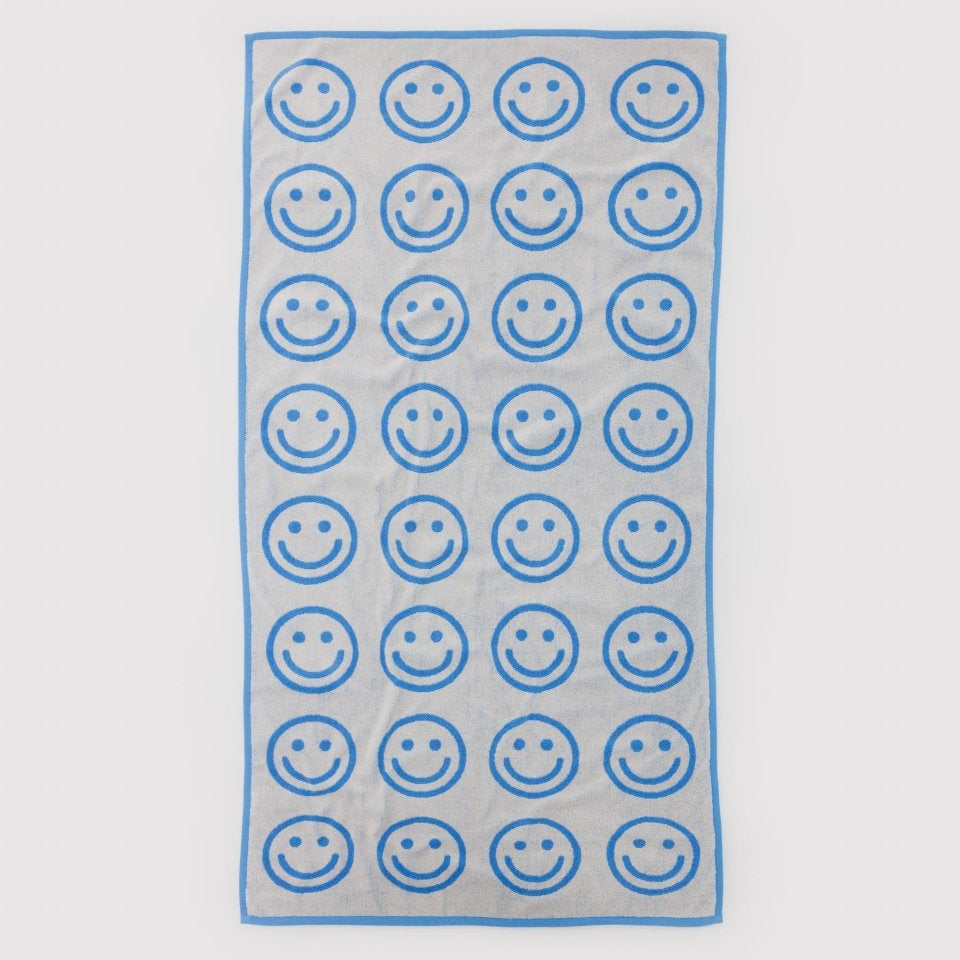 Baggu Bath Towel in Sky Blue Happy - Getoutside Shoes