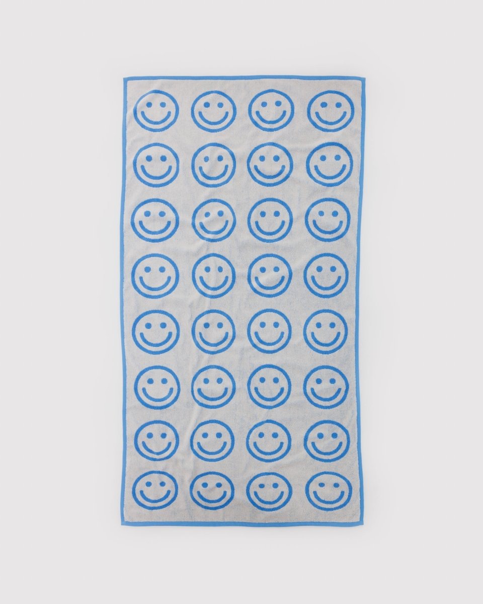 Baggu Bath Towel in Sky Blue Happy - Getoutside Shoes