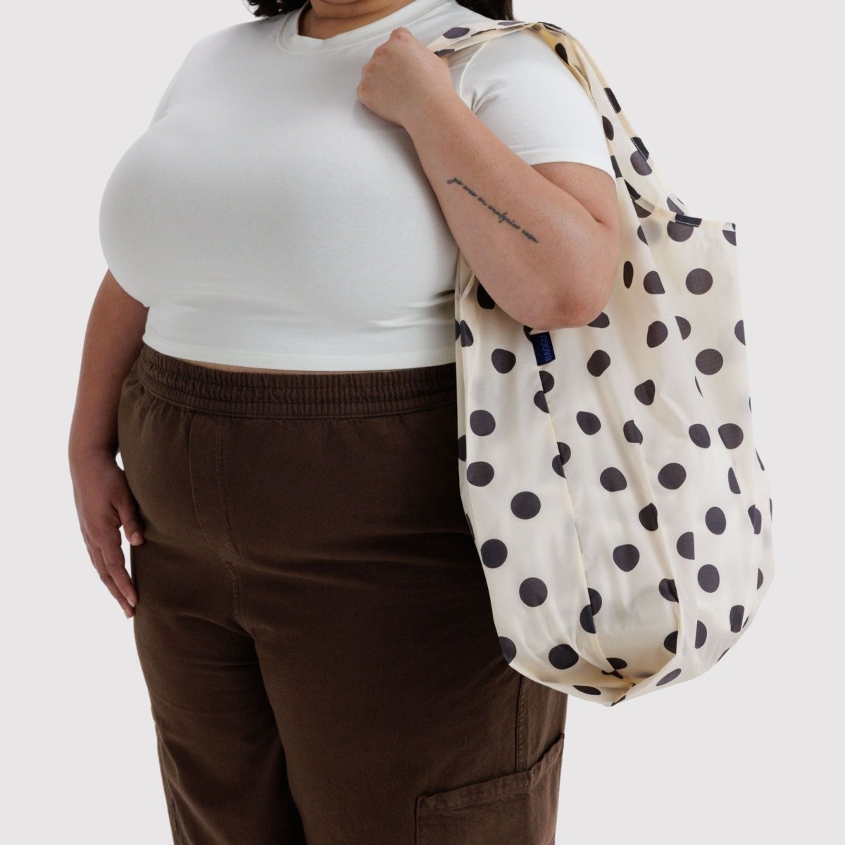 Baggu Big Baggu in Cream and Black Polka Dot - Getoutside Shoes