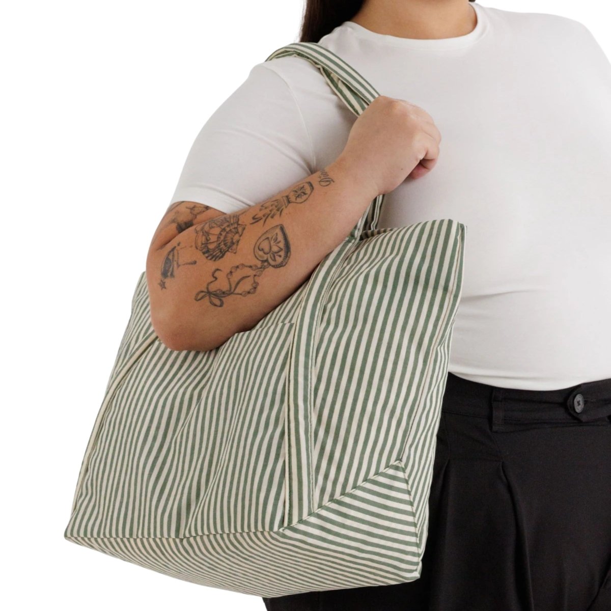 Baggu Cloud Bag in Sage Stripe - Getoutside Shoes