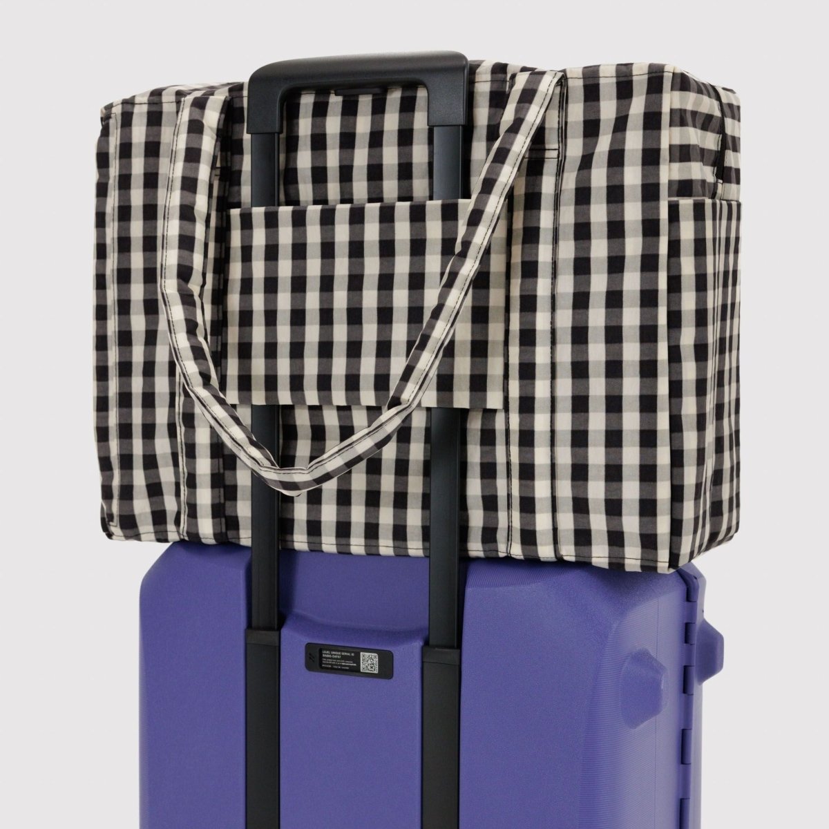Baggu Cloud Carry-on in Black and Cream Gingham - Getoutside Shoes
